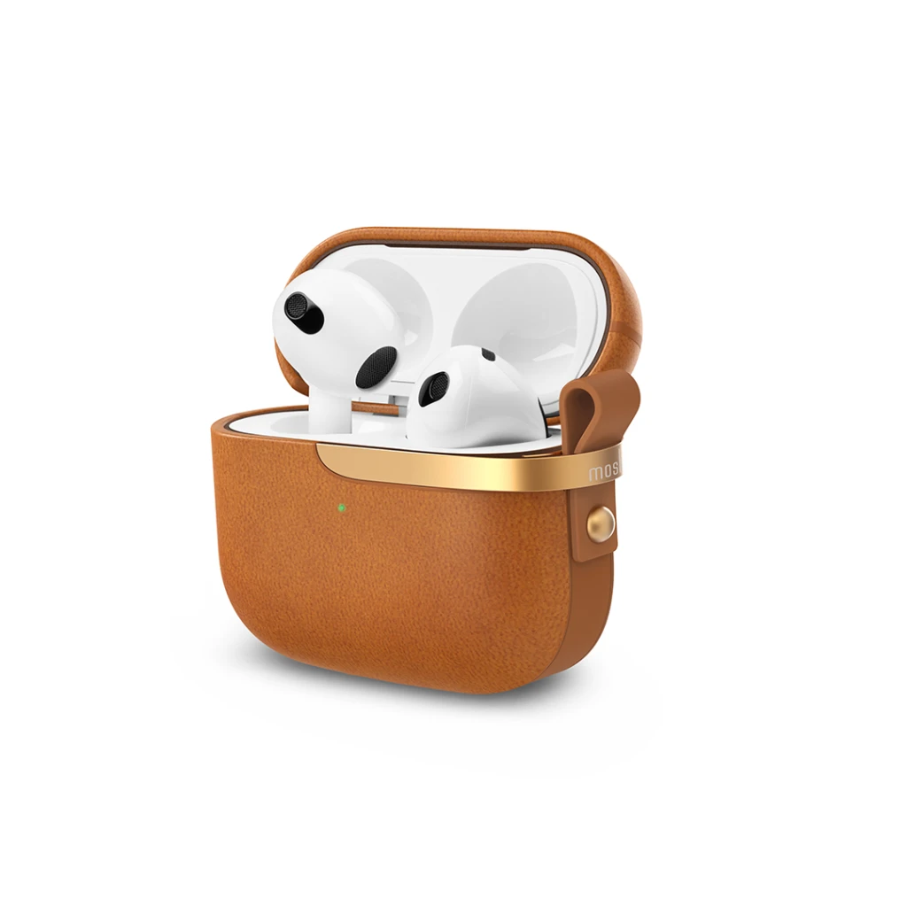 Moshi apsauginis Pebbo Luxe dėklas AirPods 3 rudas
