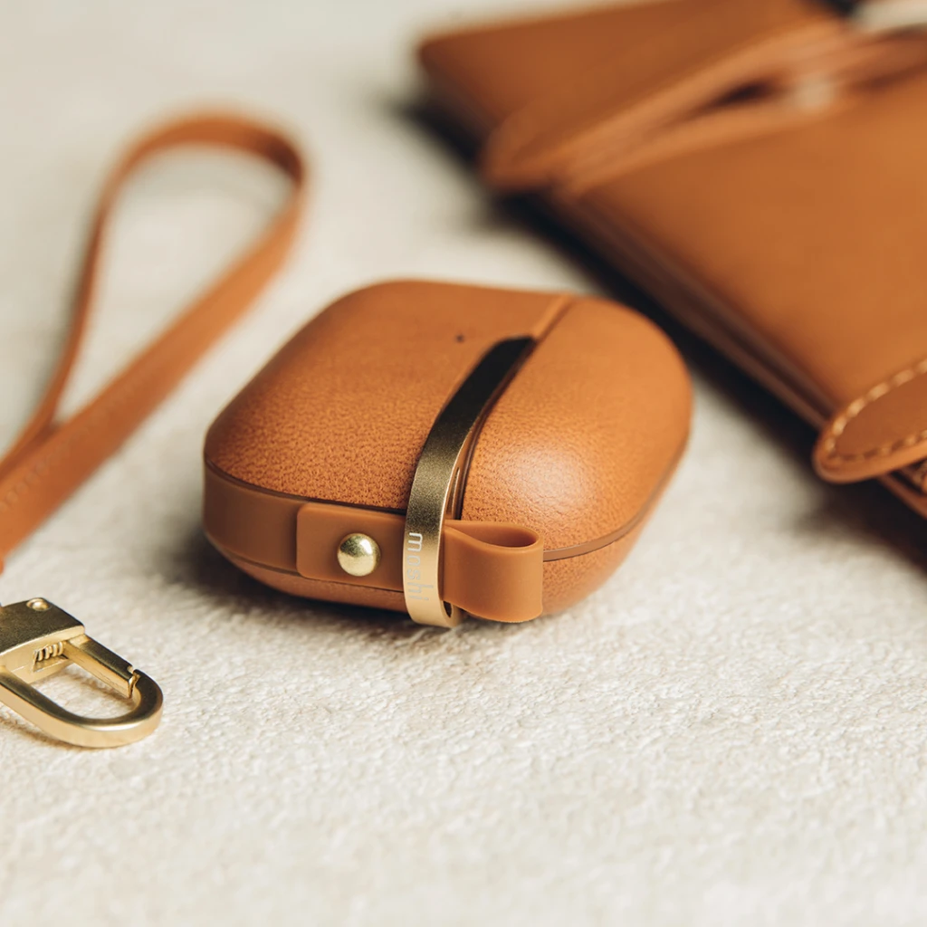 Moshi apsauginis Pebbo Luxe dėklas AirPods 3 rudas