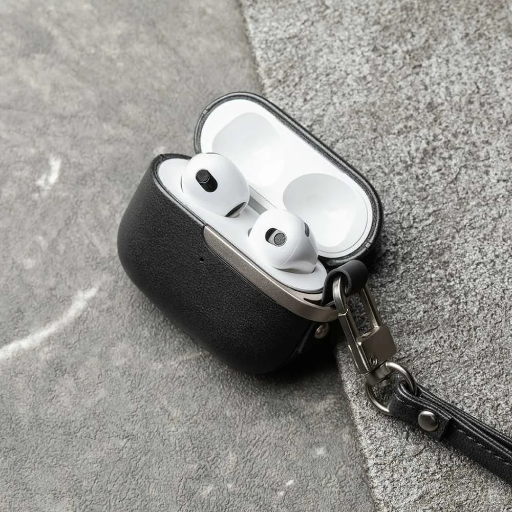 Moshi Pebbo Luxe apsauginis dėklas, skirtas AirPods 3 juodas