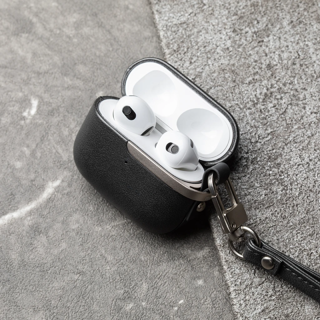 Moshi Pebbo Luxe apsauginis dėklas, skirtas AirPods 3 juodas