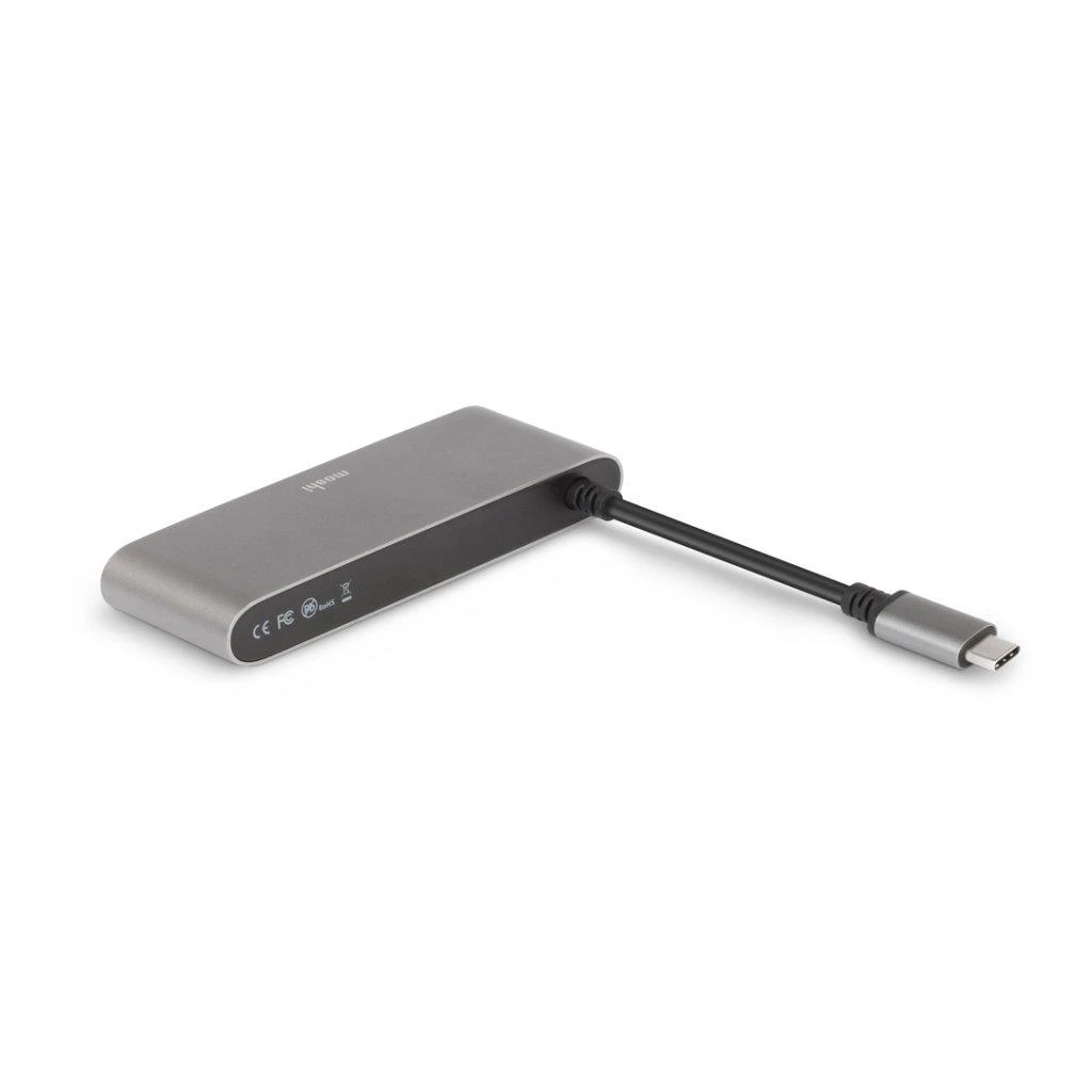 Moshi USB-C daugialypės terpės adapteris, titano pilkas