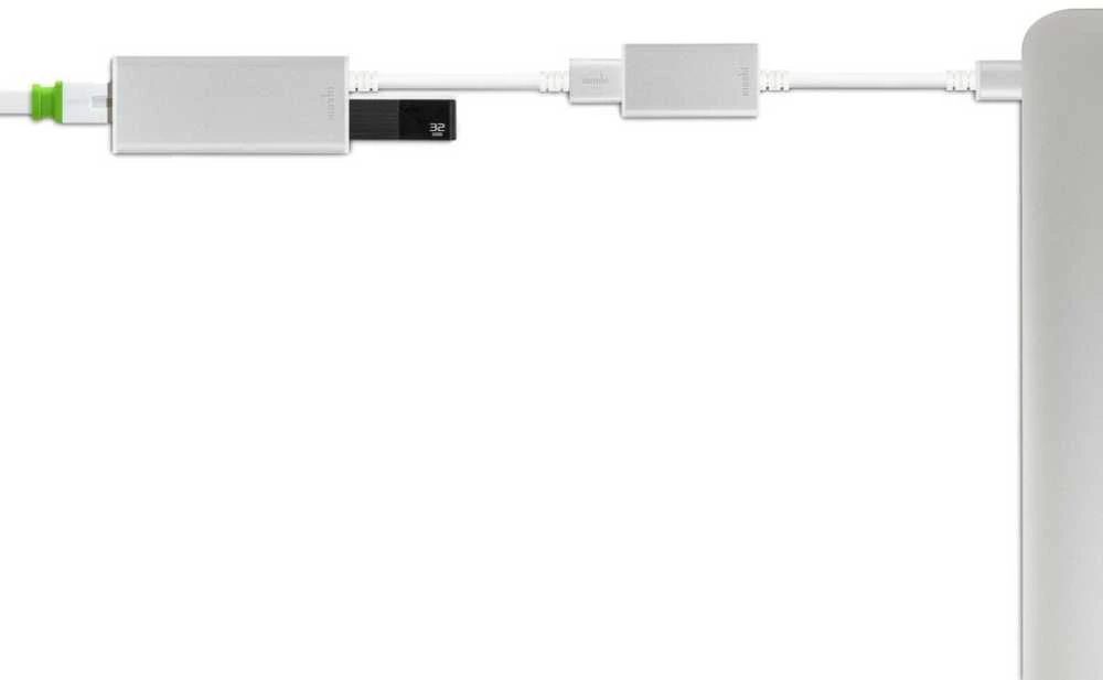 Adapteris USB Moshi USB-A - USB-C Sidabrinė (MI-USBC)