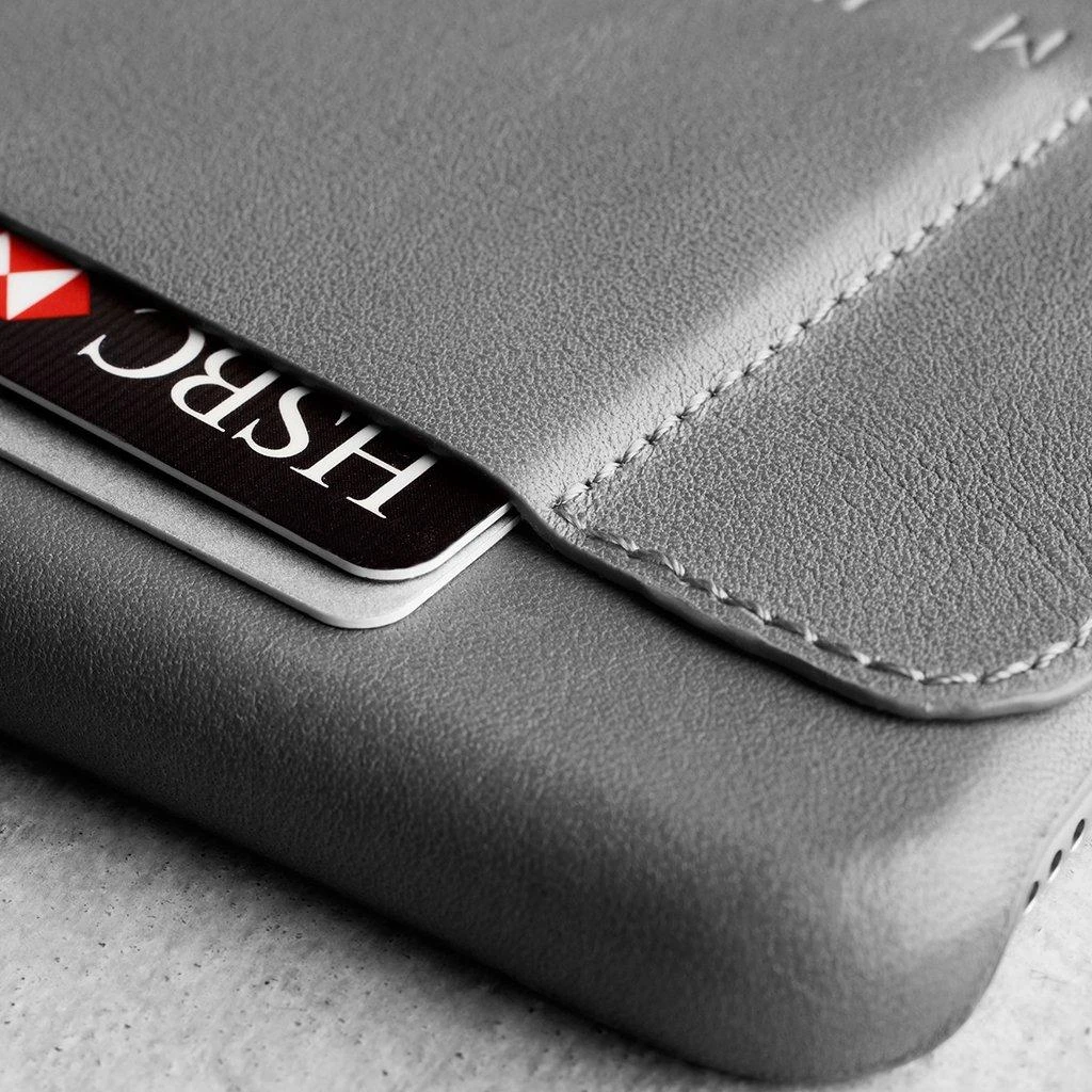 Dėklas Mujjo 80 Leather Wallet Case - Pilkas