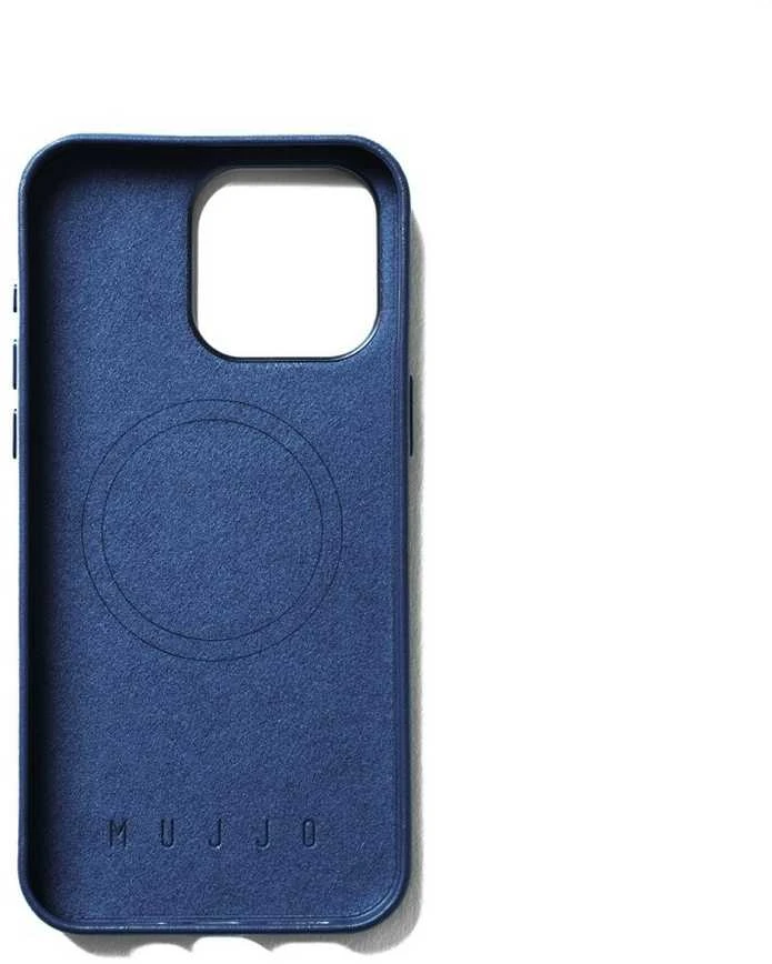 Dėklas Troubadour Goods Limited Mujjo Full Leather Wallet Case – dėklai, sukurti iPhone 15 Pro Max, suderinami su MagSafe (monaco mėlynas)