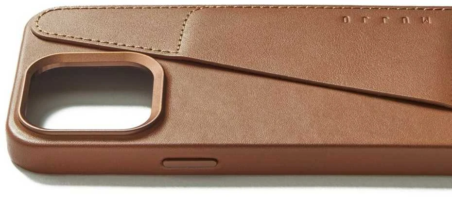 „Trubadour Goods Limited“ „Mujjo“ odinis piniginės dėklas – odinis dėklas, skirtas „iPhone 15 Pro Max“, suderinamas su „MagSafe“ (įdegis)
