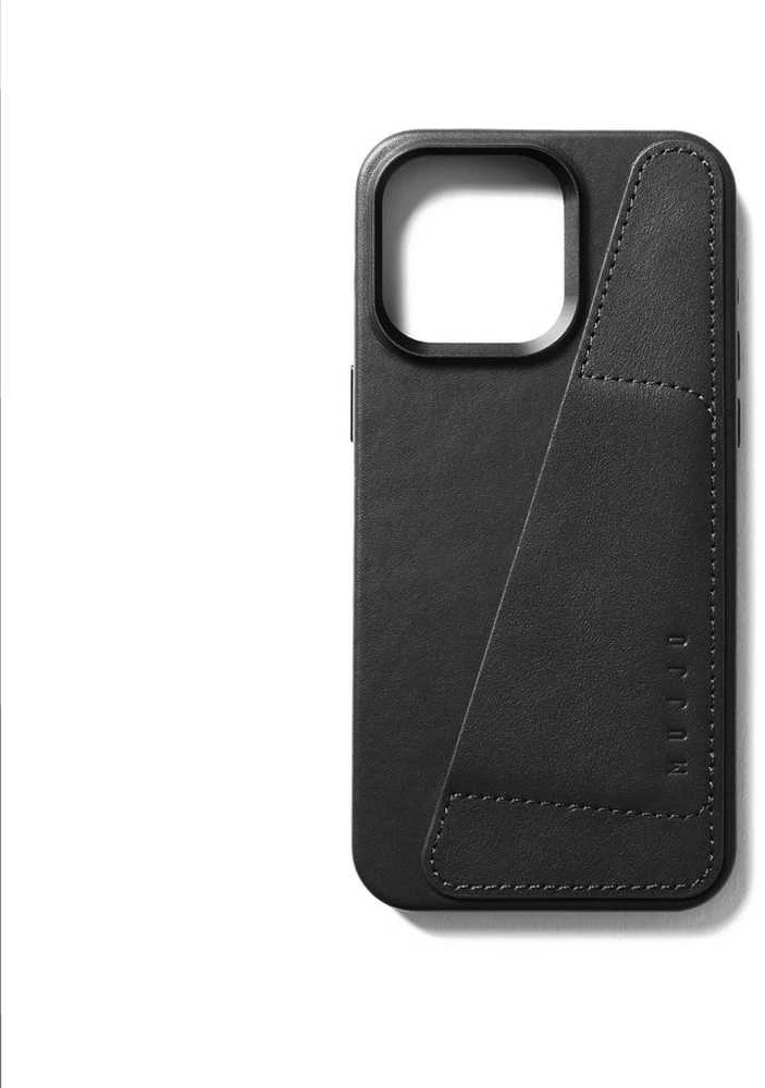 Dėklas Troubadour Goods Limited Mujjo Full Leather Wallet Case – dėklai, sukurti iPhone 15 Pro Max, suderinami su MagSafe (juodas)