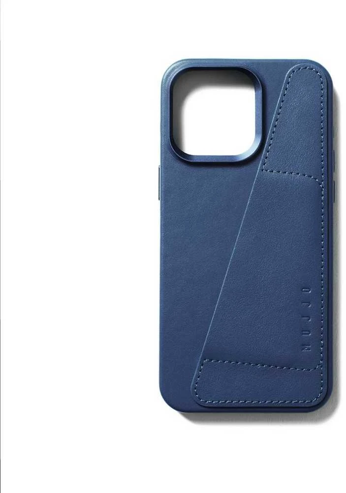 Dėklas Troubadour Goods Limited Mujjo Full Leather Wallet Case – dėklai, sukurti iPhone 15 Pro Max, suderinami su MagSafe (monaco mėlynas)