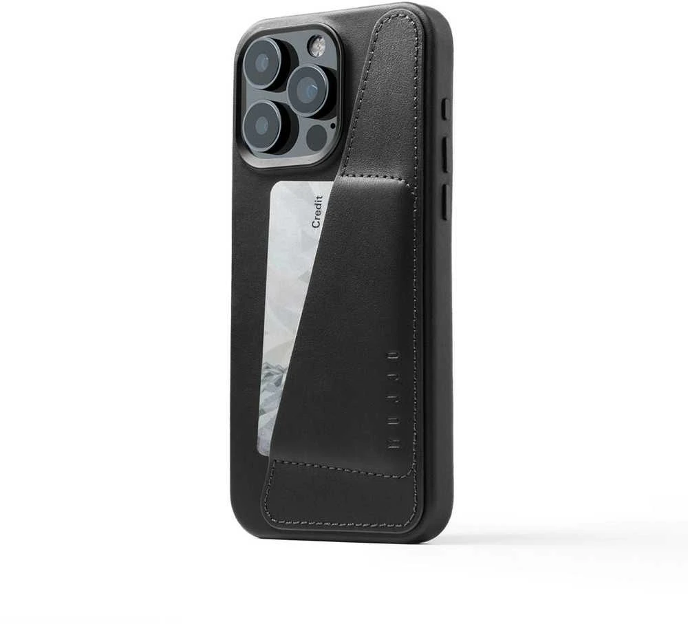 Dėklas Troubadour Goods Limited Mujjo Full Leather Wallet Case – dėklai, sukurti iPhone 15 Pro Max, suderinami su MagSafe (juodas)