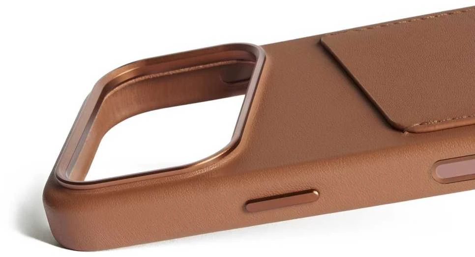 Mujjo Wallet Odinis dėklas - etui skórzane do iPhone 17 Pro kompatybilne su MagSafe (tan)