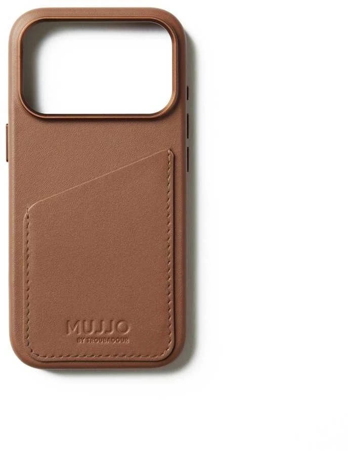 Mujjo Wallet Odinis dėklas - etui skórzane do iPhone 17 Pro kompatybilne su MagSafe (tan)