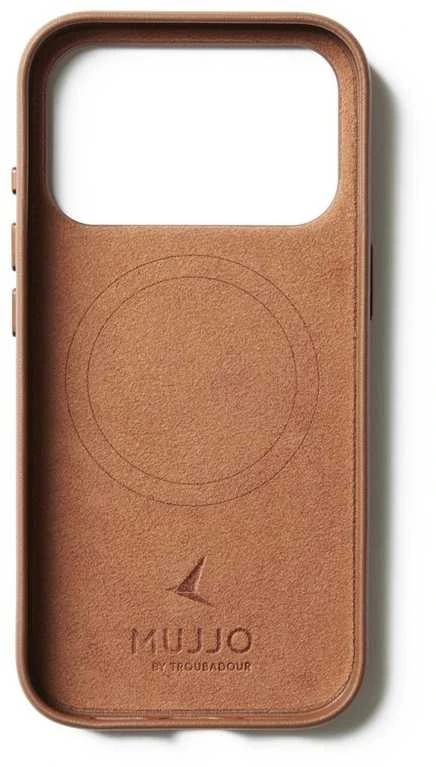 Mujjo Wallet Odinis dėklas - etui skórzane do iPhone 17 Pro kompatybilne su MagSafe (tan)