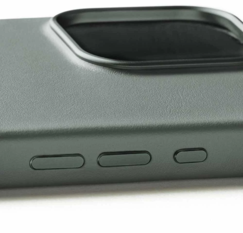 Mujjo Odinis dėklas for iPhone 16 Pro Max - Žalias smoke