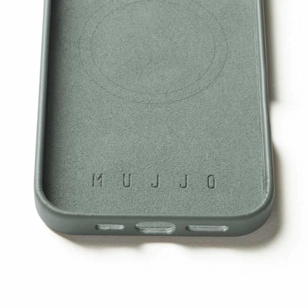 Mujjo Odinis dėklas for iPhone 16 Pro Max - Žalias smoke