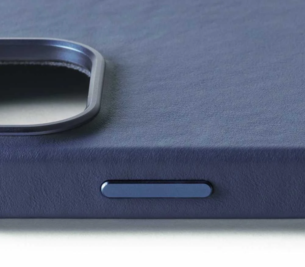 Mujjo Full Odinis dėklas iPhone 16 Pro tamsiai mėlyna