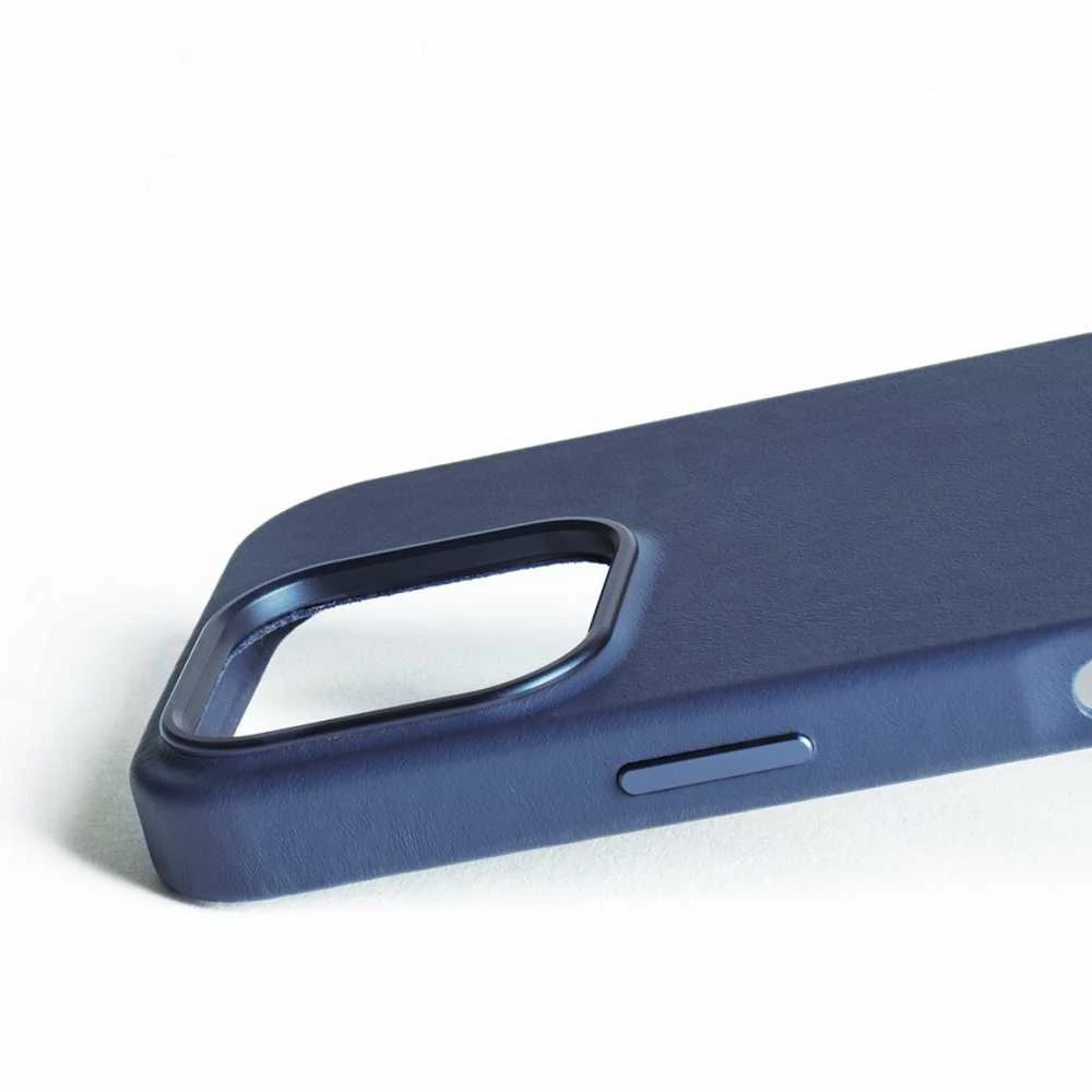 Mujjo Full Odinis dėklas iPhone 16 Pro tamsiai mėlyna