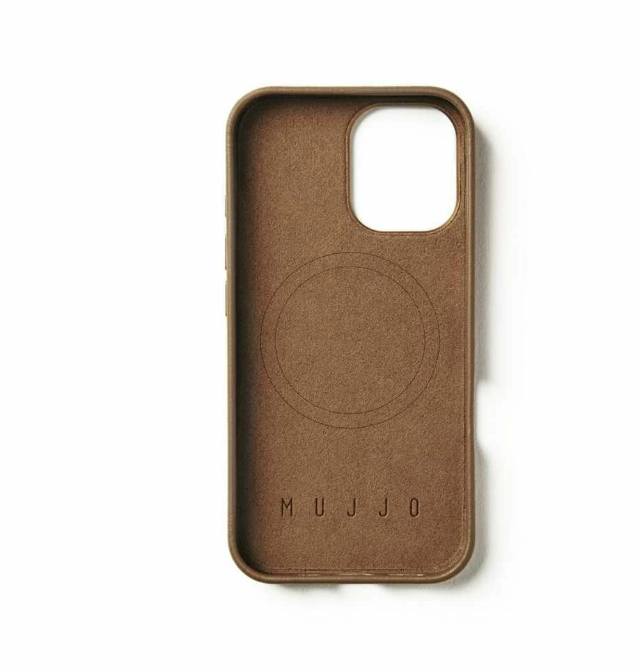 Mujjo odinis dėklas, skirtas iPhone 16 – rudas