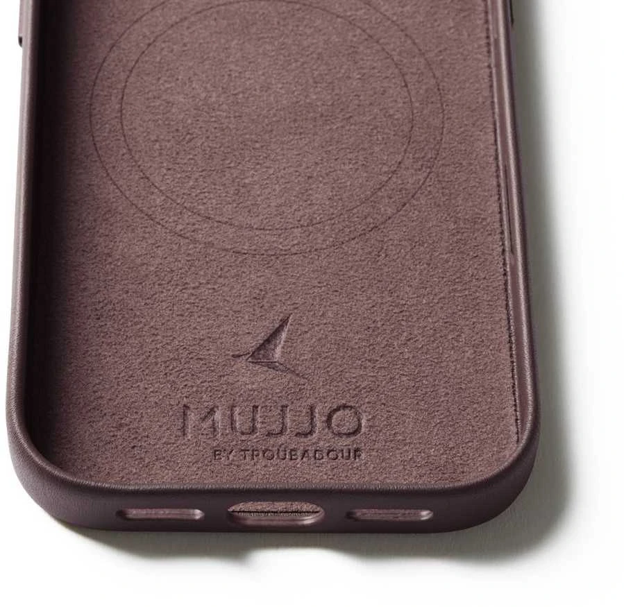Mujjo Odinis dėklas - etui skórzane do iPhone 17 Pro kompatybilne su MagSafe (bronze red)