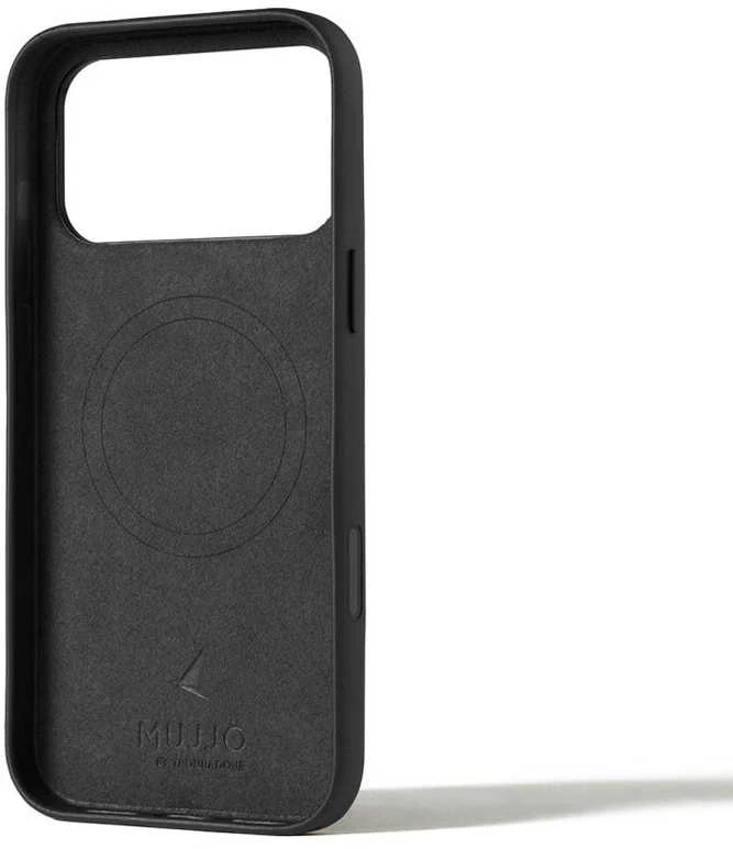 Mujjo Odinis dėklas - etui skórzane do iPhone 17 Pro Max kompatybilne su MagSafe (juodas)