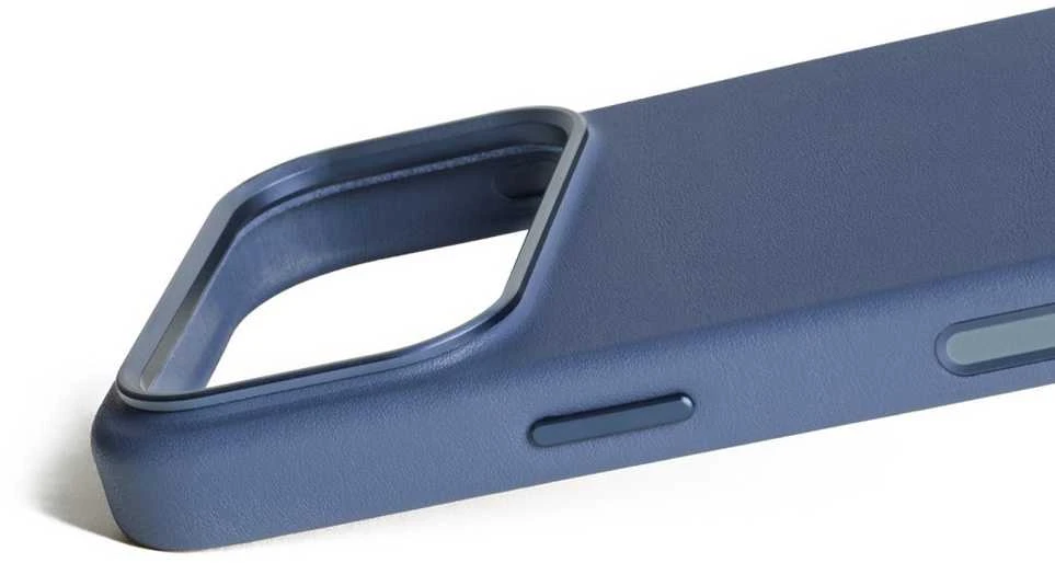Mėlyna Mujjo Odinis dėklas - etui skórzane do iPhone 17 Pro kompatybilne su MagSafe (monaco mėlynas)