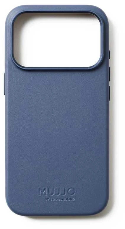 Mėlyna Mujjo Odinis dėklas - etui skórzane do iPhone 17 Pro kompatybilne su MagSafe (monaco mėlynas)