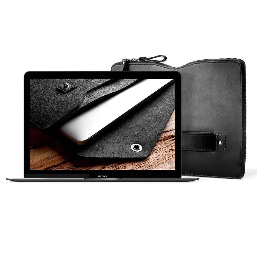 Viršelis Mujjo MOJŽO Carry -On Folio Sleeve Pro 12 "Makbook - Juoda