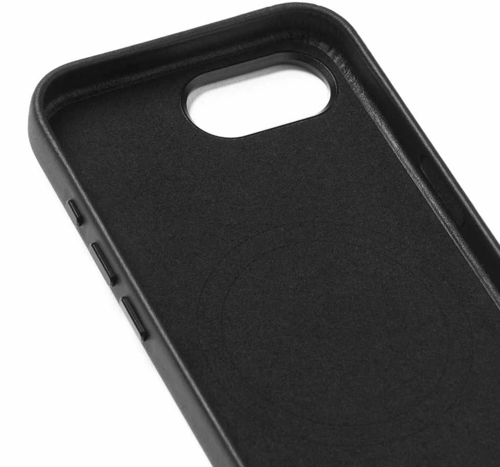 Mujjo Full Odinis dėklas - etui skórzane do iPhone 16e kompatybilne su Magsafe (juodas)