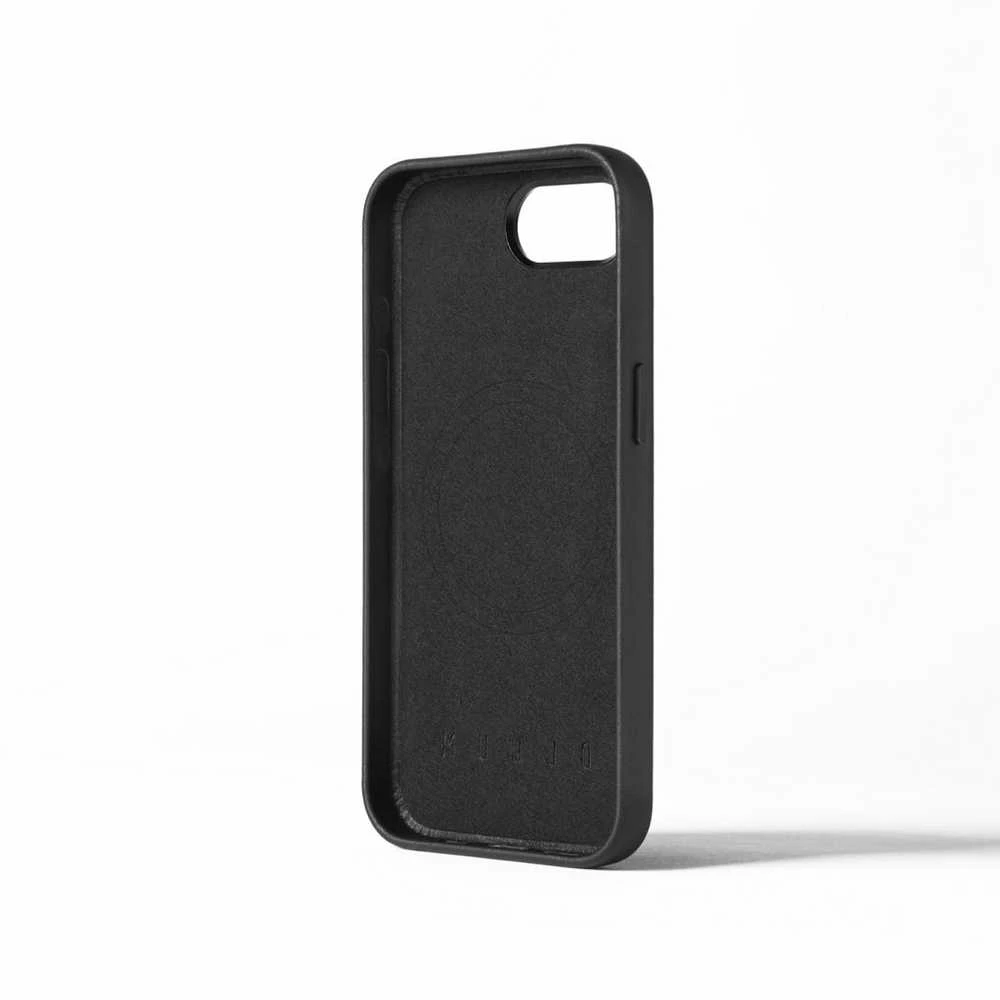 Mujjo Full Odinis dėklas - etui skórzane do iPhone 16e kompatybilne su Magsafe (juodas)