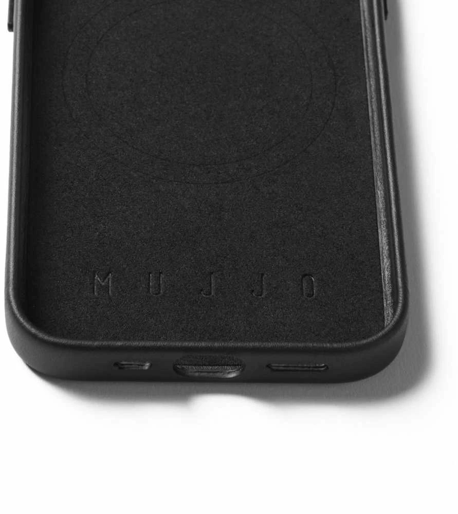 Mujjo Full Odinis dėklas - etui skórzane do iPhone 16e kompatybilne su Magsafe (juodas)