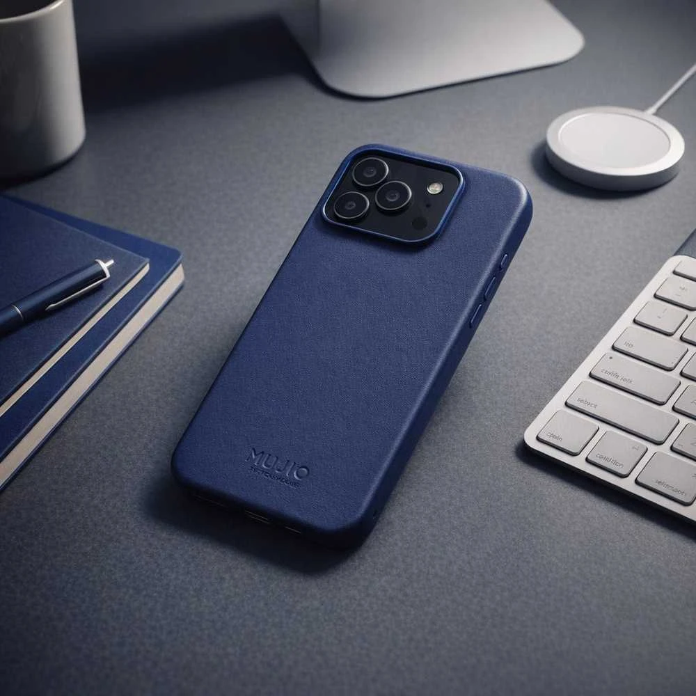 Mujjo Odinis dėklas for iPhone 17 Pro Max - Monaco Mėlyna