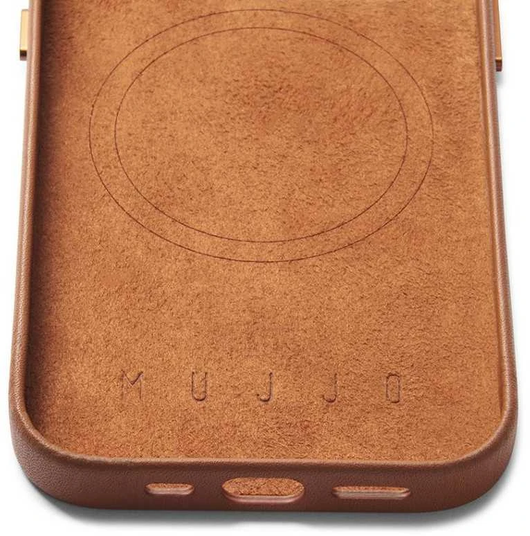 Troubadour Goods Limited Mujjo Full Odinis dėklas - skórzane etui do iPhone 14 Plus kompatybilne su MagSafe (ruda)
