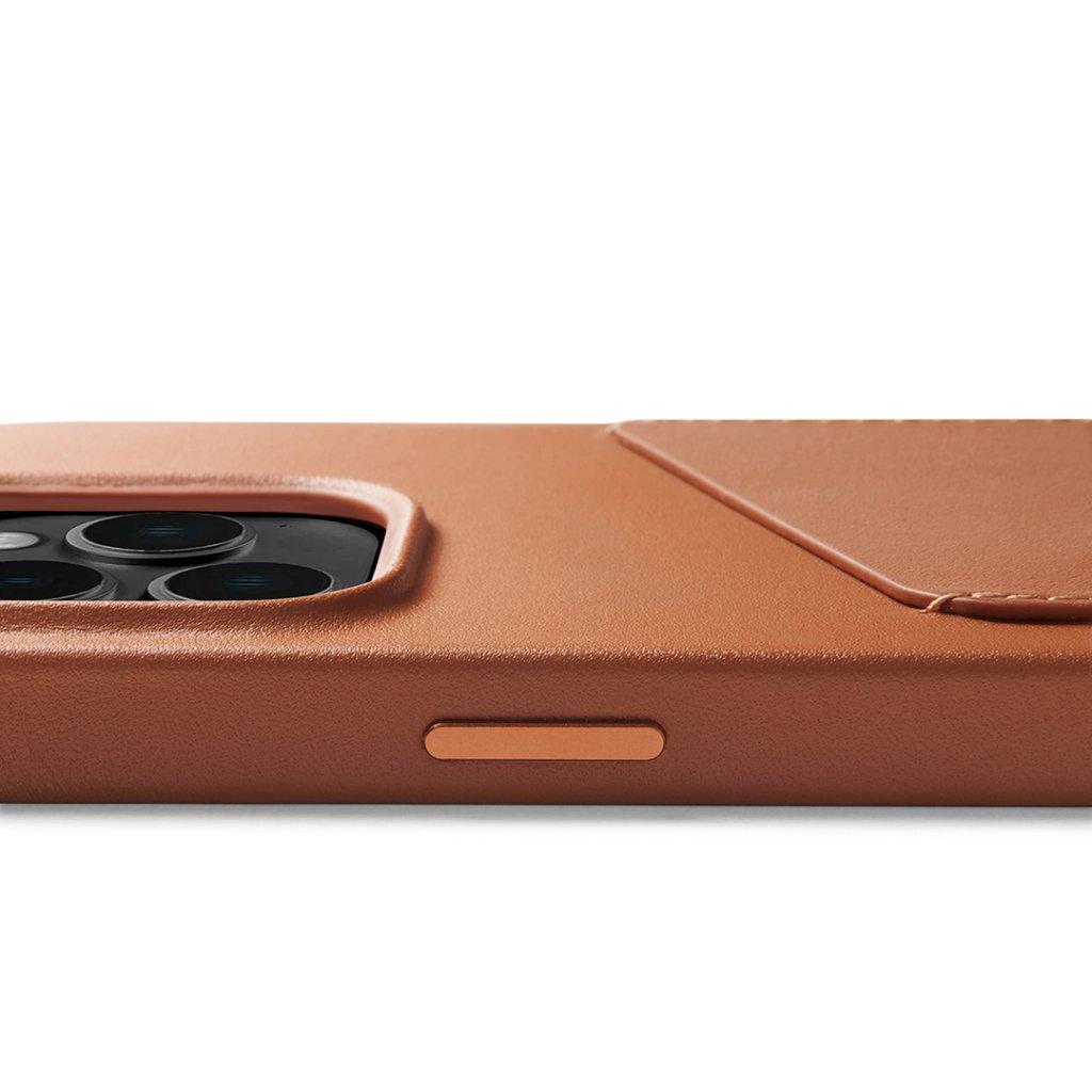 „Mujjo“ odinis piniginės dėklas, skirtas „iPhone 14 Pro“ – rudas