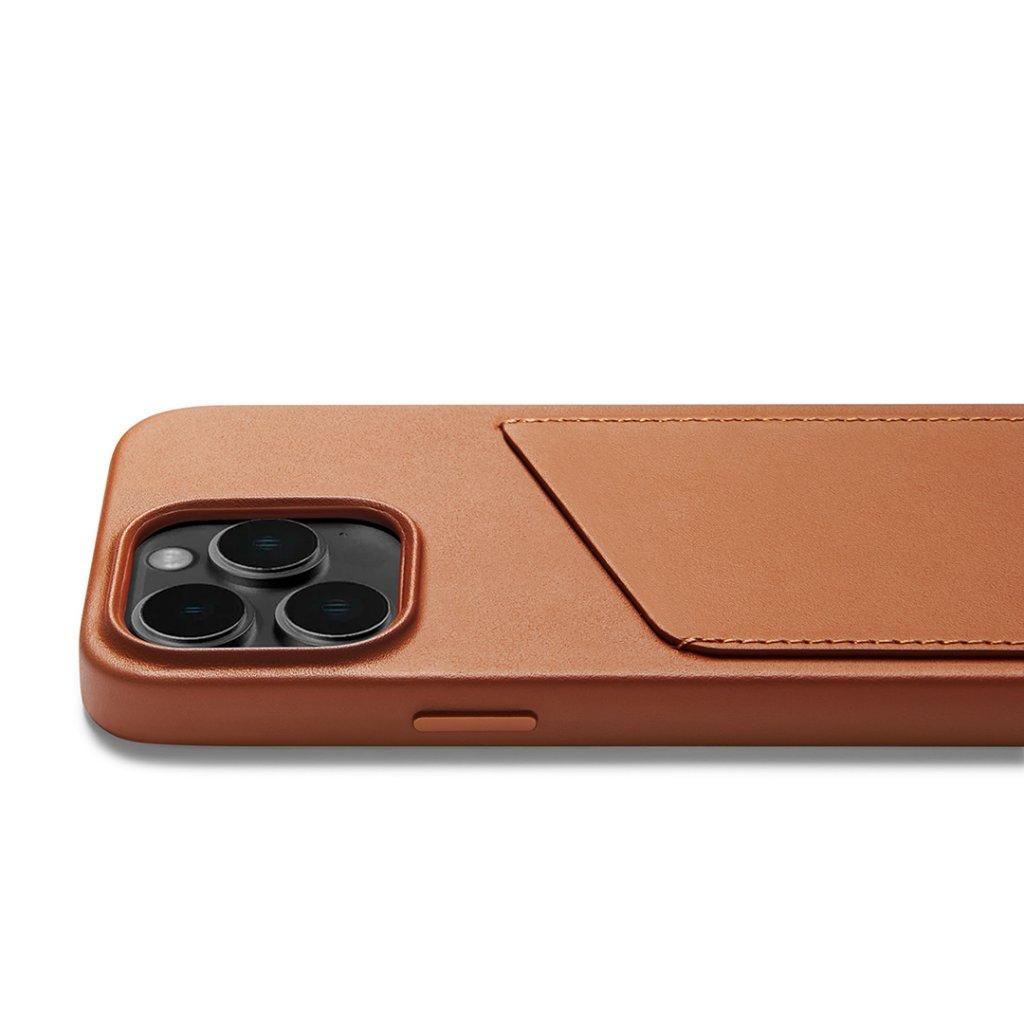„Mujjo“ odinis piniginės dėklas, skirtas „iPhone 14 Pro“ – rudas