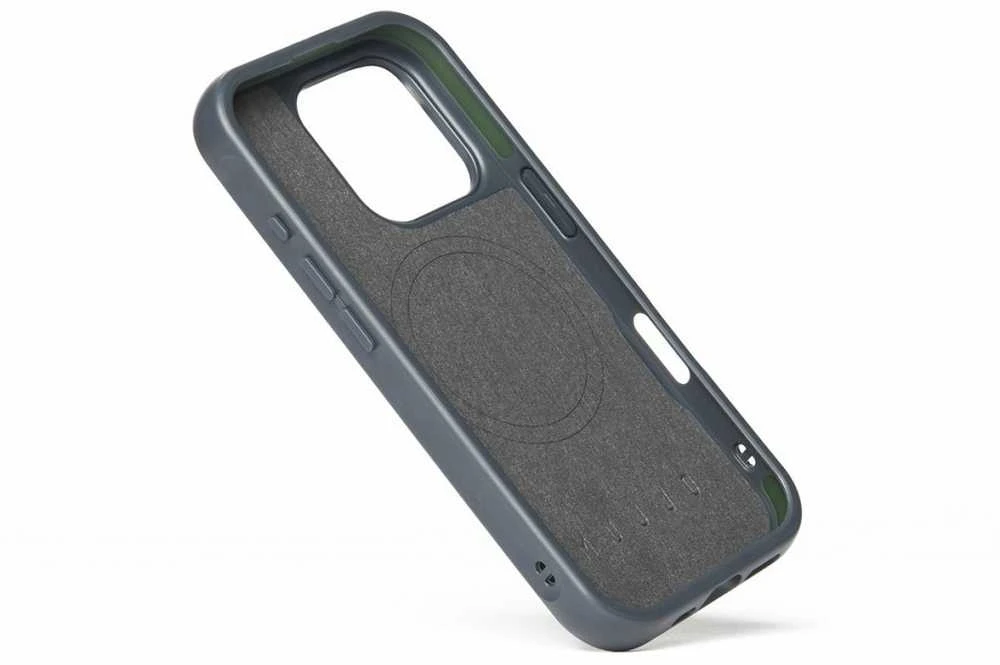 „Mujjo Shield“ dėklas, skirtas „iPhone 16 Pro“, su maksimalia apsauga ir suderinamumu su „MagSafe“ – plieno mėlynumo