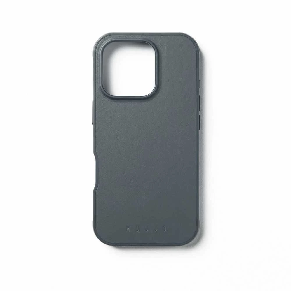 „Mujjo Shield“ dėklas, skirtas „iPhone 16 Pro“, su maksimalia apsauga ir suderinamumu su „MagSafe“ – plieno mėlynumo
