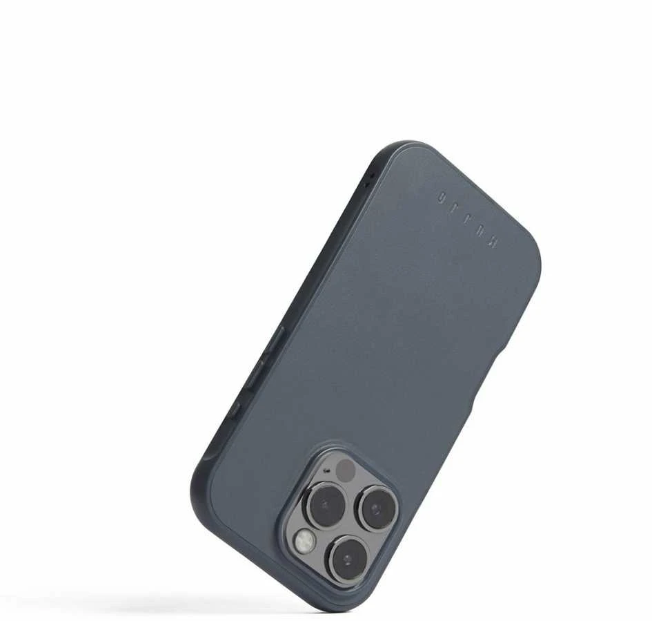 „Mujjo Shield“ dėklas, skirtas „iPhone 16 Pro“, su maksimalia apsauga ir suderinamumu su „MagSafe“ – plieno mėlynumo