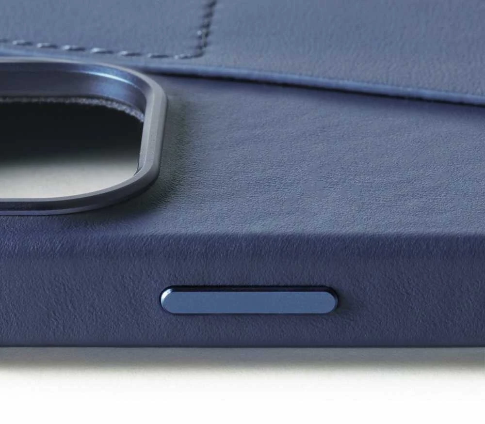 Mujjo Wallet odinis dėklas, skirtas iPhone 16 Pro Max – mėlynas