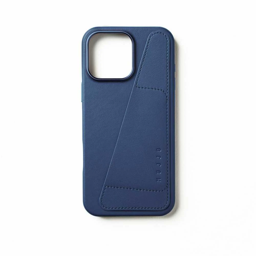 Mujjo Wallet odinis dėklas, skirtas iPhone 16 Pro Max – mėlynas