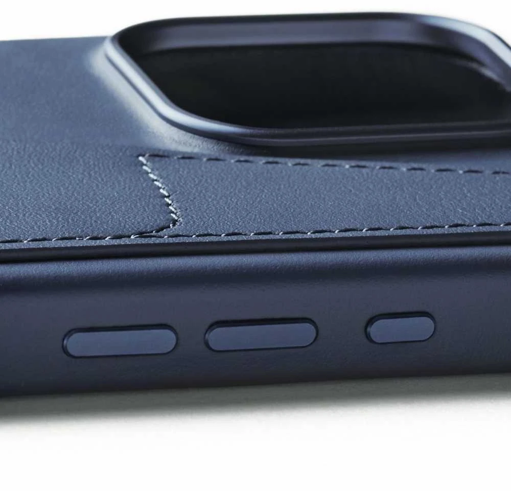 Mujjo Wallet odinis dėklas, skirtas iPhone 16 Pro Max – mėlynas