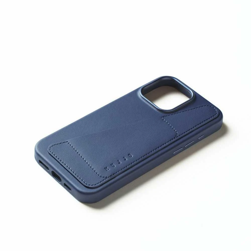 Mujjo Wallet odinis dėklas, skirtas iPhone 16 Pro Max – mėlynas