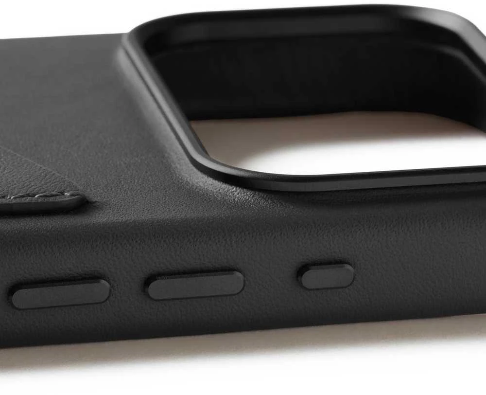 Carruzzo Mujjo Wallet Odinis dėklas - etui skórzane do iPhone 17 Pro kompatybilne su MagSafe (juodas)