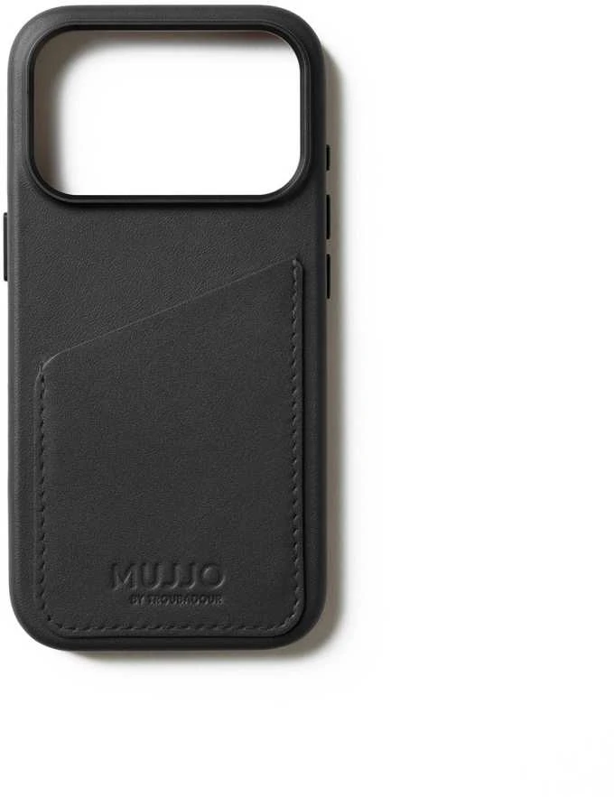 Carruzzo Mujjo Wallet Odinis dėklas - etui skórzane do iPhone 17 Pro kompatybilne su MagSafe (juodas)
