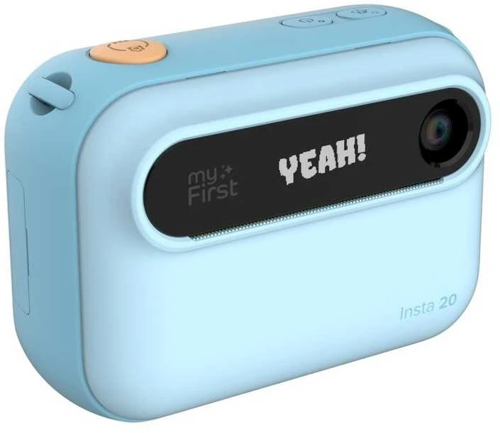 „myFirst Camera Insta 20“ – momentinis fotoaparatas vaikams su spausdintuvu ir etikečių spausdinimo funkcija, 3 colių „Full HD IPS“ ekranu ir dvigubu 16 MP objektyvu (mėlynas)