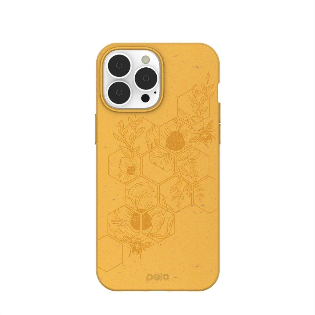 „Pela Classic“ dėklas „Hive Edition“ – medaus spalvos, skirtas „iPhone 13 Pro Max“ – medaus spalvos.