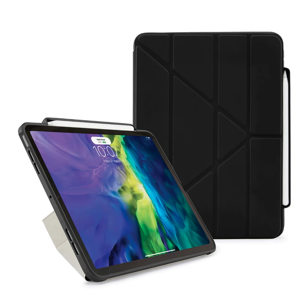 Pipetto iPad Air 10,9 colio (2020 m.) Origami No3 pieštuko dėklas – juodas