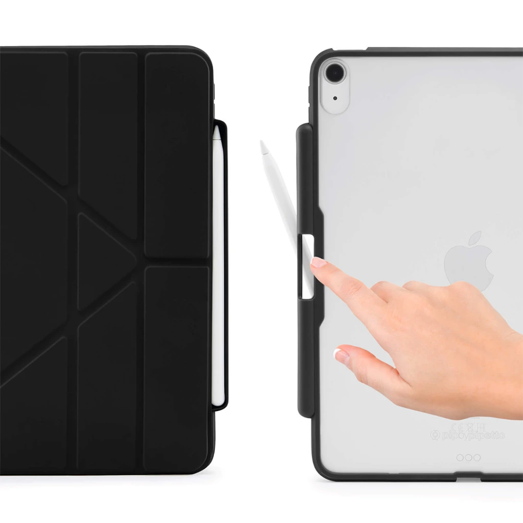 Pipetto iPad Air 10,9 colio (2020 m.) Origami No3 pieštuko dėklas – juodas