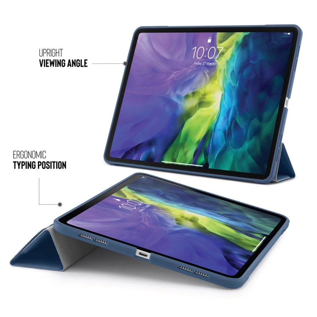 Pipetto planšetinio kompiuterio dėklas Pipetto Origami dėklas, skirtas iPad Air 4th Gen 10.9 – tamsiai mėlynas