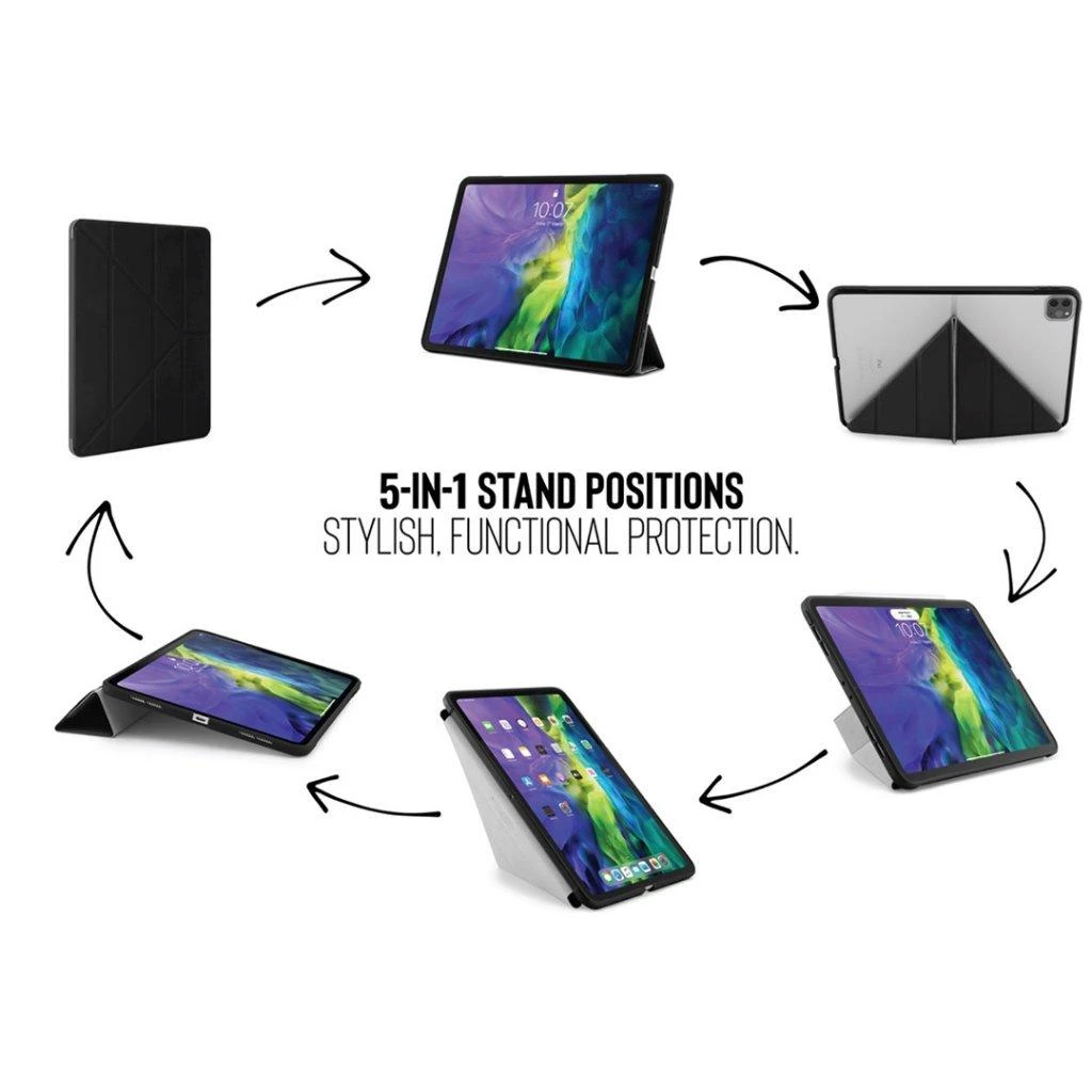 Pipetto planšetinio kompiuterio dėklas Pipetto Origami dėklas, skirtas iPad Air 4th Gen 10.9 – tamsiai mėlynas