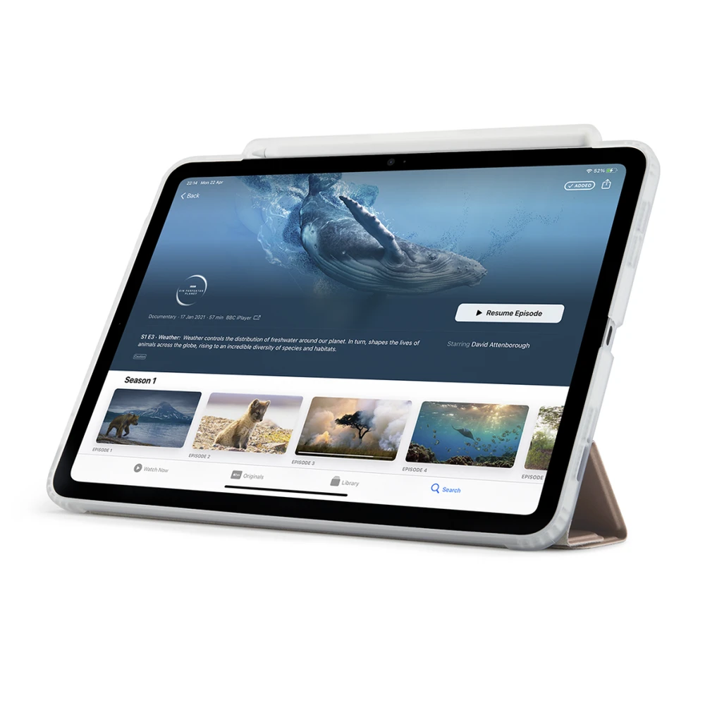 „Pipetto Origami No3 Pieštukas“ dėklas, skirtas „iPad Air 11“ – metalinės rožinės spalvos
