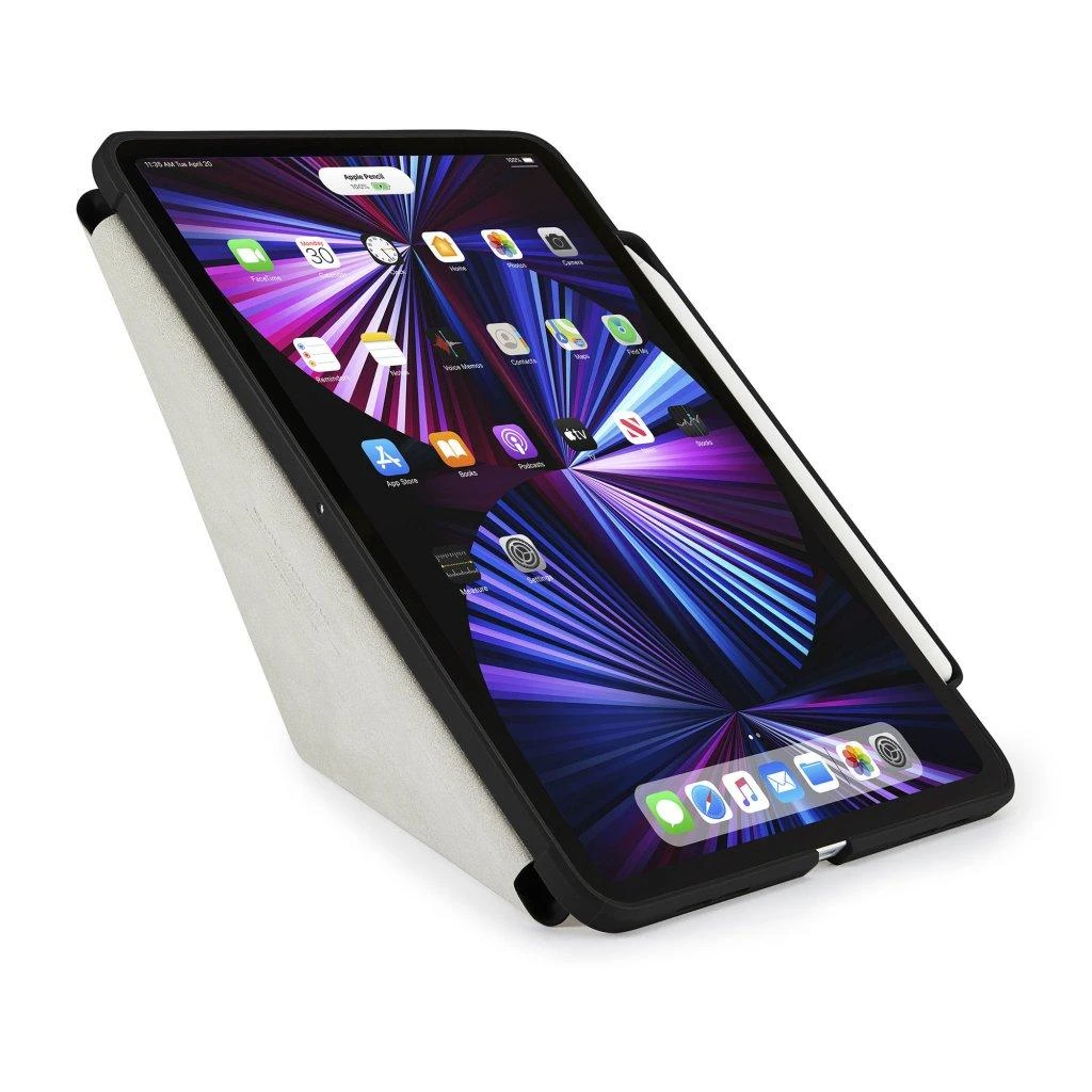 Pipetto iPad Pro 11 colių (2021 m.) Origami No3 pieštuko dėklas – juodas