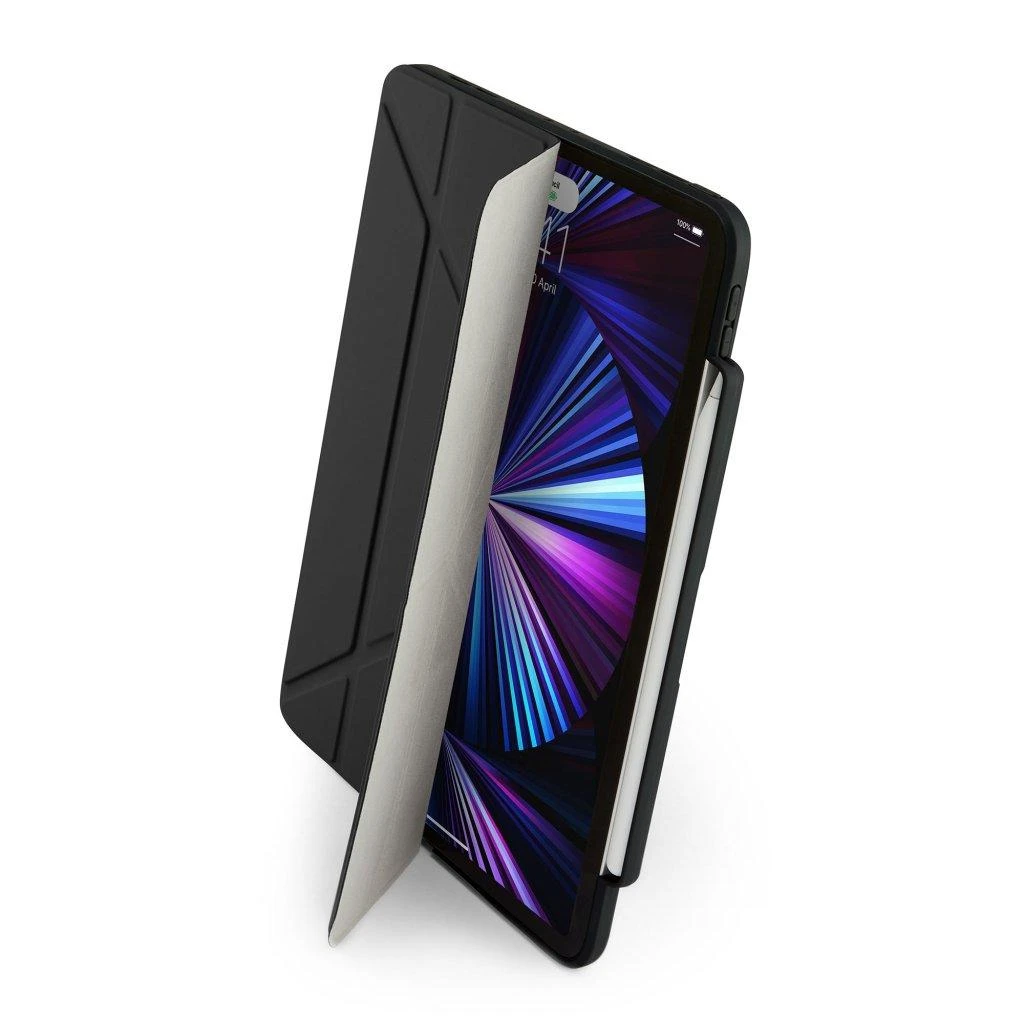 Pipetto iPad Pro 11 colių (2021 m.) Origami No3 pieštuko dėklas – juodas